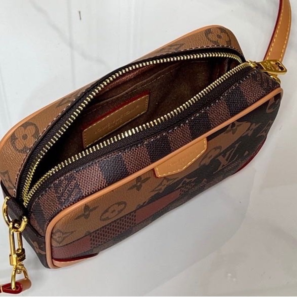 Louis Vuitton Brown Patchwork Monogram Mini Camer… - image 7